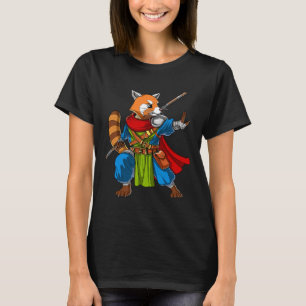 Camiseta Red Panda Bear Ninja Samurai Warrior Funny Kung Fu