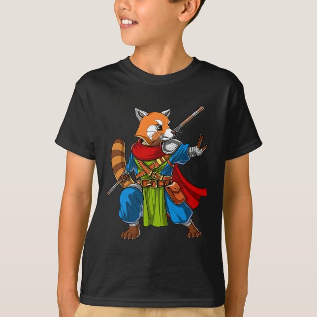 Camiseta Red Panda Bear Ninja Samurai Warrior Funny Kung Fu (Frente)
