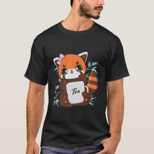 Camiseta Red Panda Bebendo Boba Tea Bubble Otaku Anime Bea