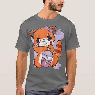 Camiseta Red Panda Boba Tea Bubble Otaku Anime