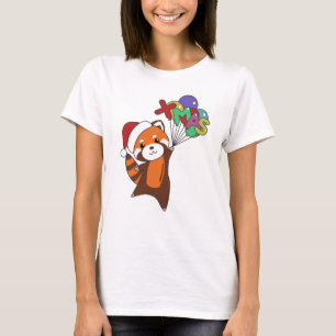 Camiseta Red Panda Christmas Snow Winter Animais Pandas