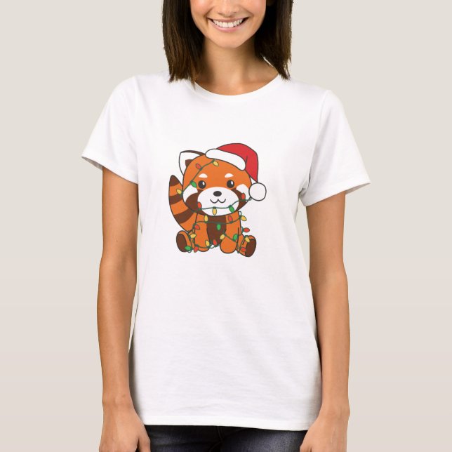 Camiseta Red Panda Christmas Winter Animals Red Pandas (Frente)