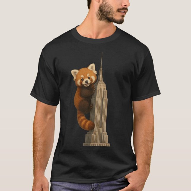 Camiseta Red Panda climbing the Empire State Building (Frente)