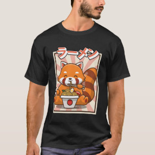 Camiseta Red Panda Comendo Ra Kawaii Noodles