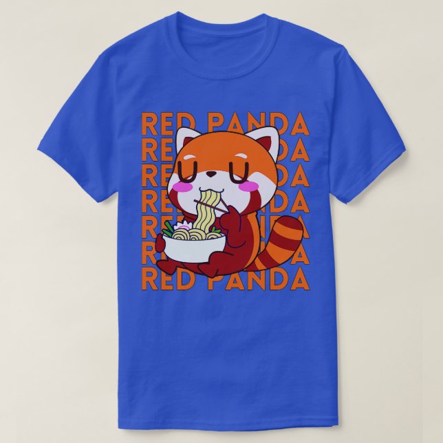 Camiseta Red Panda Comendo Ramen 2 (Frente do Design)