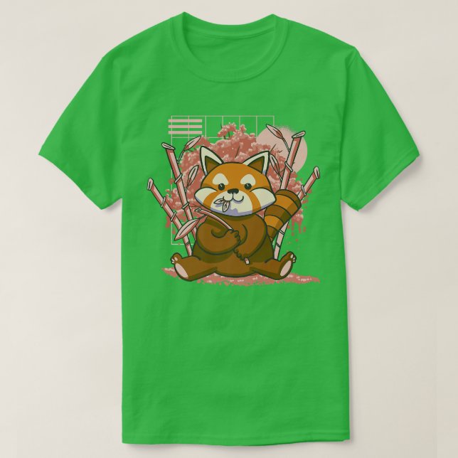 Camiseta Red Panda Day Cherry Blossoms Bloom Pink Sakura Ba (Frente do Design)