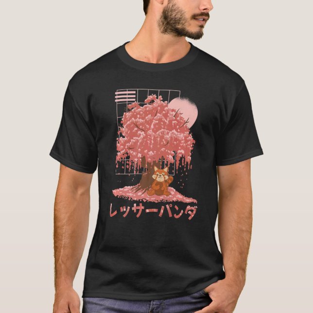 Camiseta Red Panda Day Cherry Blossoms Bloom Pink Sakura Tr (Frente)