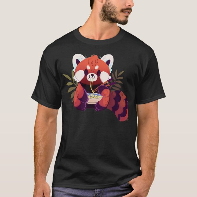 Camiseta Red Panda Eating Ramen (Frente)