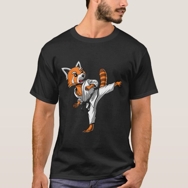 Camiseta Red Panda Karate Ninja Artes Marciais Tae (Frente)