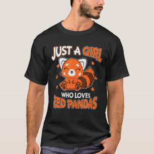 Camiseta Red Panda Kids Apenas Uma Menina Que Ama Pandas Ve