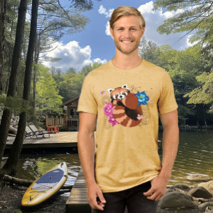 Camiseta Red Panda Lotus Flowers Henna