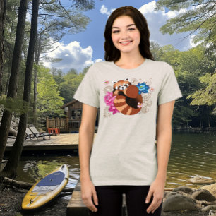 Camiseta Red Panda Lotus Flowers Henna