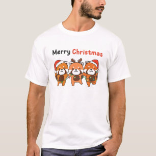 Camiseta Red Panda Natal Pandas Vermelhas Feliz Natal
