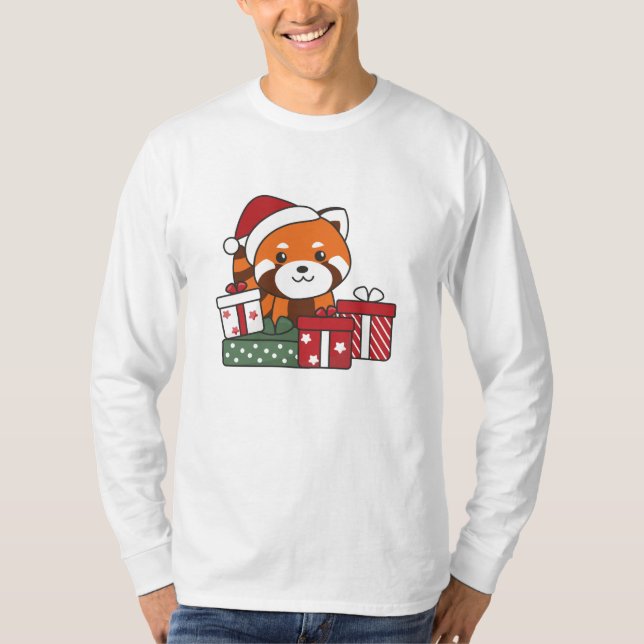 Camiseta Red Panda Natal Presente Inverno Pandas Vermelhas  (Frente)