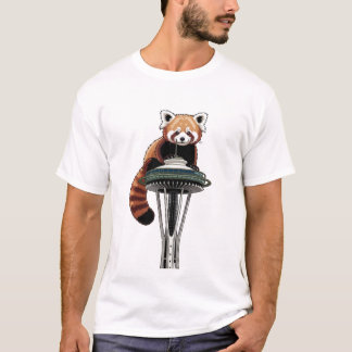 Camiseta Red Panda on Seattle Space Needle