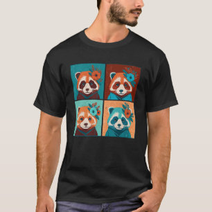 Camiseta Red Panda Pop, Ilustração de Animais Coloridos