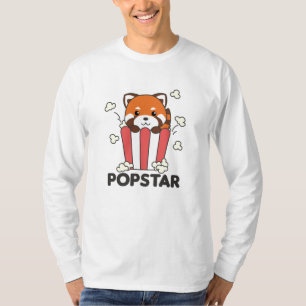 Camiseta Red Panda Popcorn Popstar Funny Pun