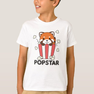 Camiseta Red Panda Popcorn Popstar Funny Pun