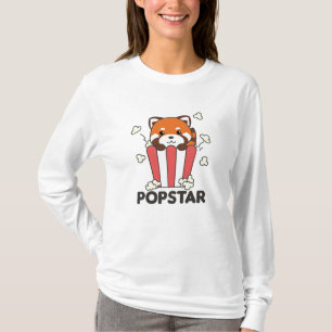Camiseta Red Panda Popcorn Popstar Funny Pun