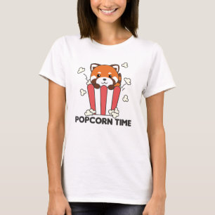 Camiseta Red Panda Popcorn Time Engraçado Pun