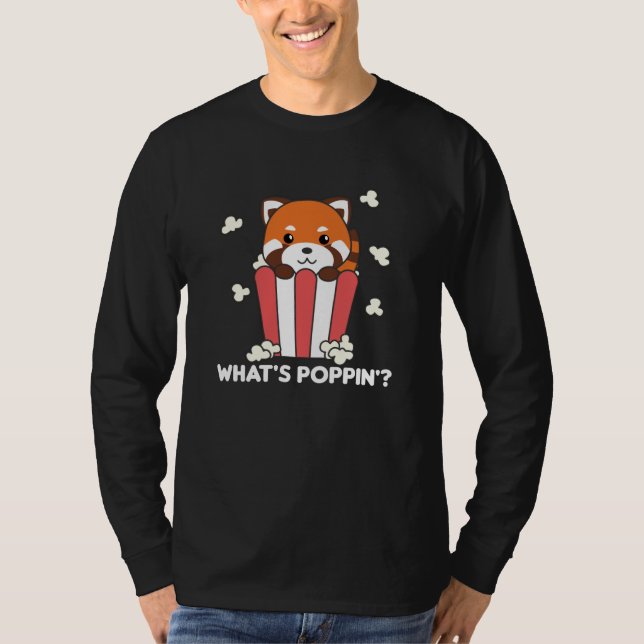 Camiseta Red Panda Popcorn Whats Poppin Funny (Frente)