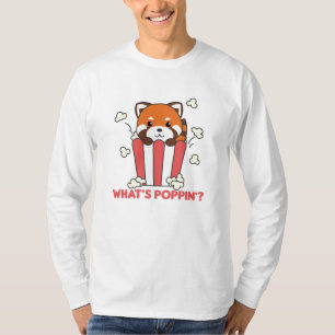 Camiseta Red Panda Popcorn Whats Poppin Funny