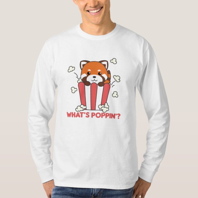 Camiseta Red Panda Popcorn Whats Poppin Funny (Frente)