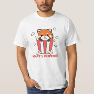 Camiseta Red Panda Popcorn Whats Poppin Funny