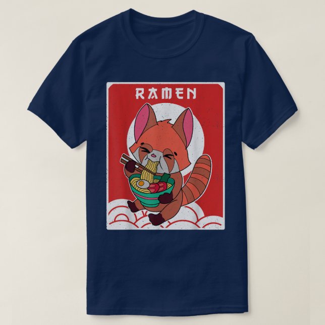 Camiseta Red Panda Ramen Noodle Japan Cuisine Japanese Asia (Frente do Design)