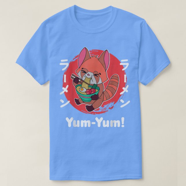 Camiseta Red Panda Ramen Noodle Japan Cuisine Japanese Asia (Frente do Design)
