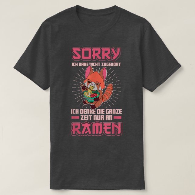 Camiseta Red Panda Ramen Noodle Japão Cuisine Japonês Ásia (Frente do Design)