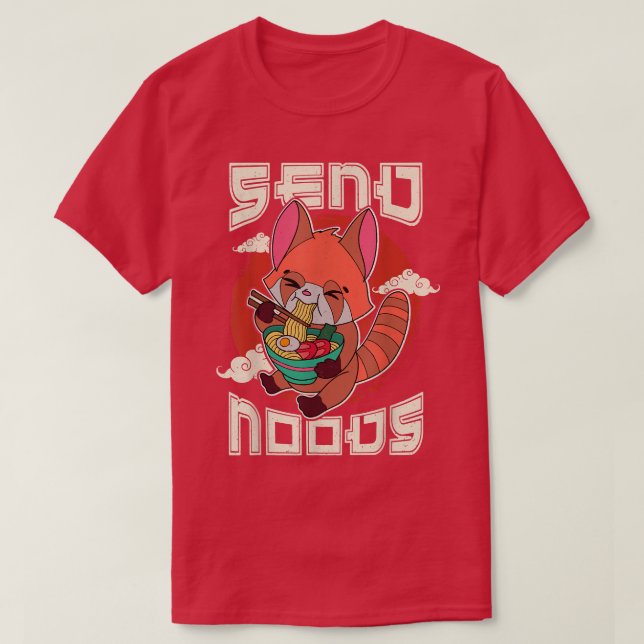 Camiseta Red Panda Ramen Noodle Japão Cuisine Japonês Ásia (Frente do Design)