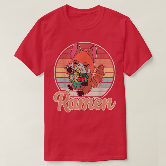 Camiseta Red Panda Ramen Noodle Japão Cuisine Japonês Ásia (Frente do Design)