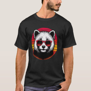 Camiseta Red Panda Retro Vintage Sunset Animal Sunglass 7