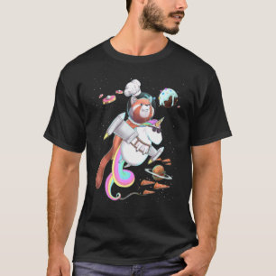Camiseta Red Panda Riding Unicorn Comida Pizza Party Pl