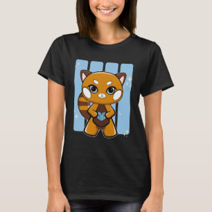 Camiseta Red Panda segurando Dia de os pais cardíaco