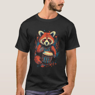 Camiseta Red Panda Snare Drumming Drumming Drummer Ban
