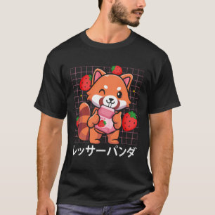 Camiseta Red Panda Strawberry Milkshake Engraçado Red Panda