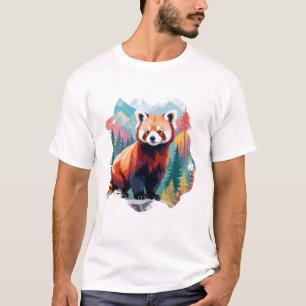 Camiseta Red Panda Vetor Art Animal Na Natureza Majestosa
