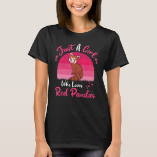Camiseta Red Panda Vintage Apenas Uma Menina Que Ama Panda