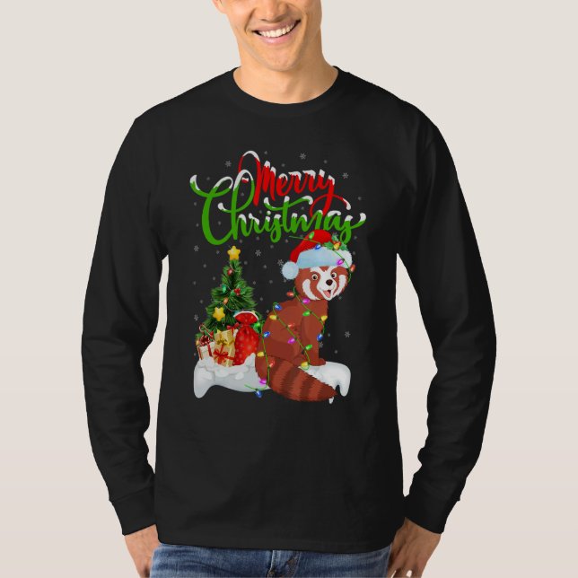 Camiseta Red Panda   Xmas Decorations Santa Red Panda Chris (Frente)