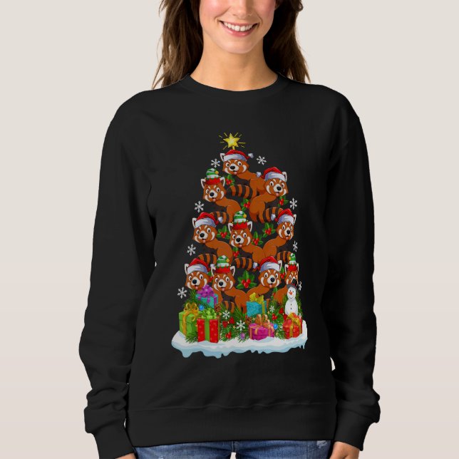 Camiseta Red Panda   Xmas Holiday   Red Panda Christmas Tre (Frente)