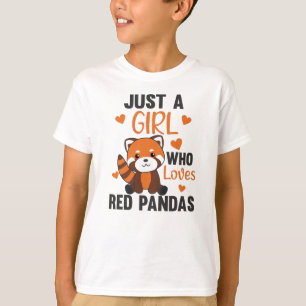 Camiseta Red Pandas Girl ama Red Panda Kawaii Cuecas