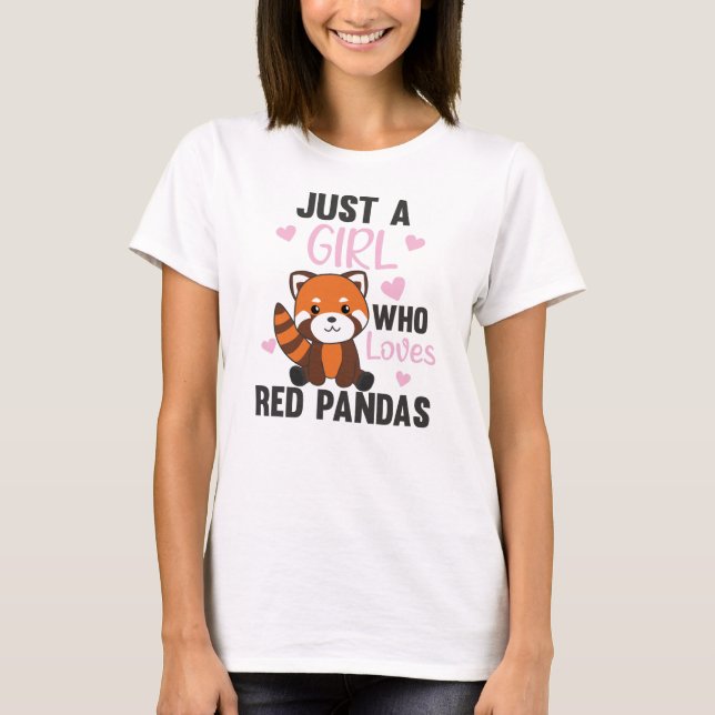 Camiseta Red Pandas Girl ama Red Panda Kawaii Cuecas (Frente)