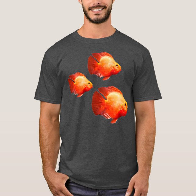 Camiseta Red Parrot Cichlids Aquarium Fish Keeping Gift (Frente)