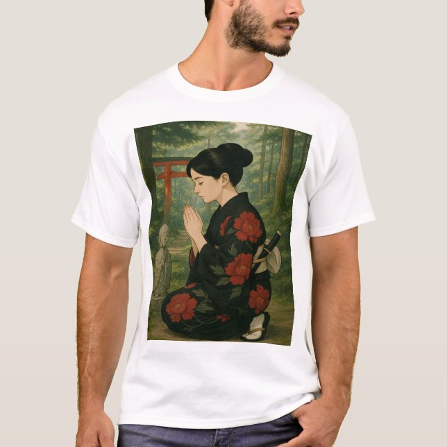 Camiseta Red Peonies and Reverence (Frente)
