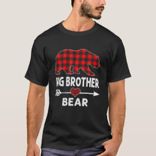 Camiseta Red Plaid Big Brother Bear Buffalo Matching Family