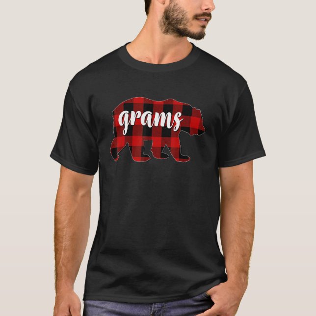 Camiseta Red Plaid Grams Bear Matching Family Buffalo Chris (Frente)