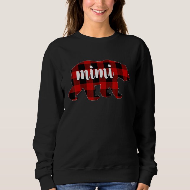 Camiseta Red Plaid Mimi Bear Matching Family Buffalo Christ (Frente)