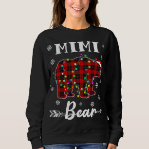 Camiseta Red Plaid Mimi Bear Matching Family Group Christma